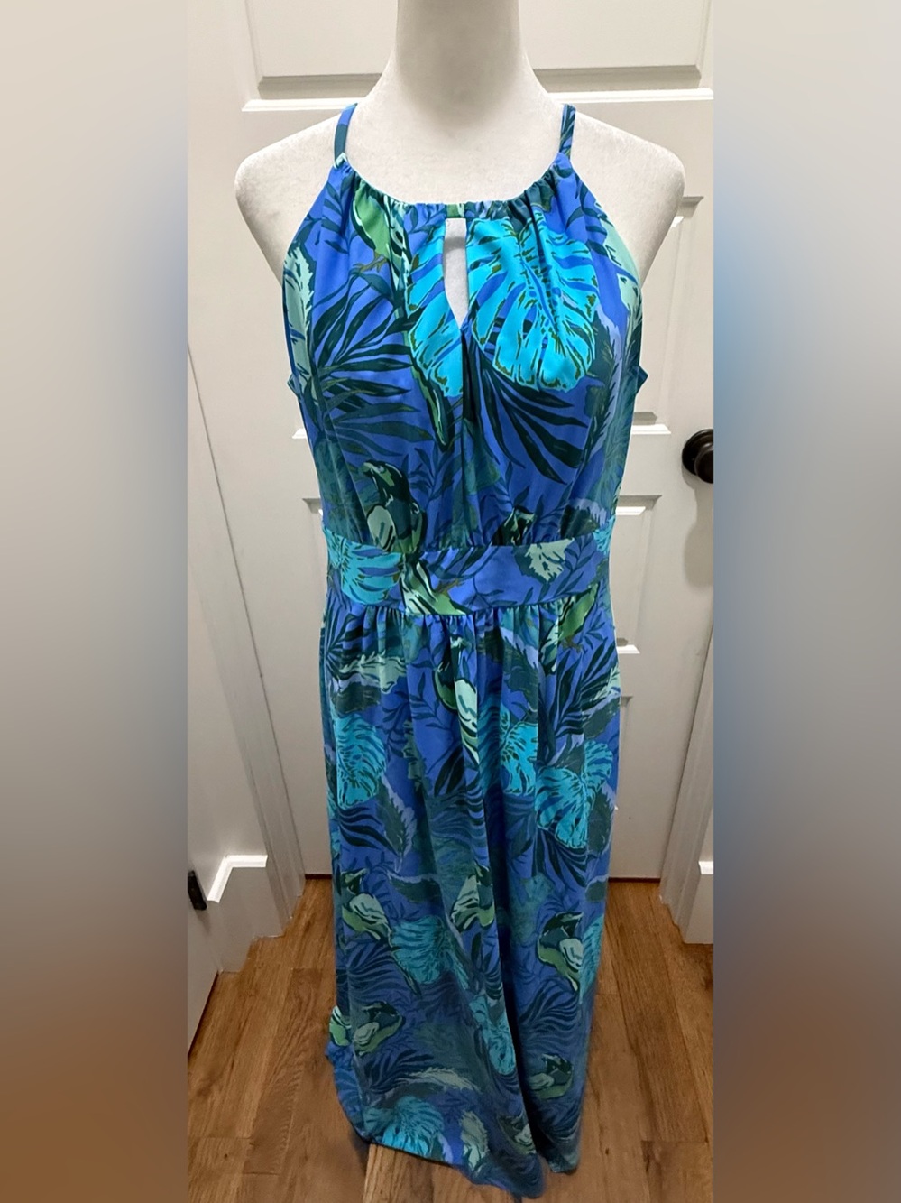 Jude Connally. Lisette Maxi Dress. Blue/Green. Size Large.